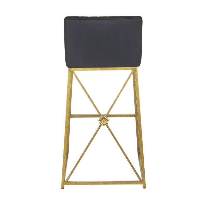 Medallion Stool, Bar Stool (30'' Seat Height), Royal Gold, Black