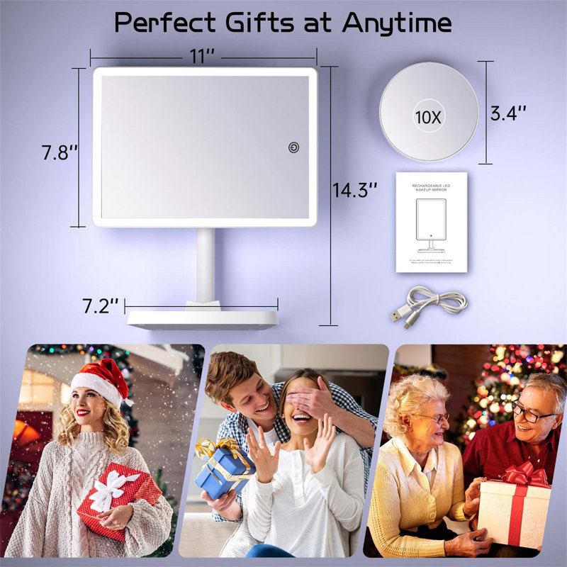 Demetrias Rectangle Floor Mirror, White
