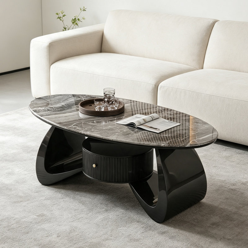 Table basse Creative, H 17,7 po x l 47,2 po x P 23,6 po, Gris