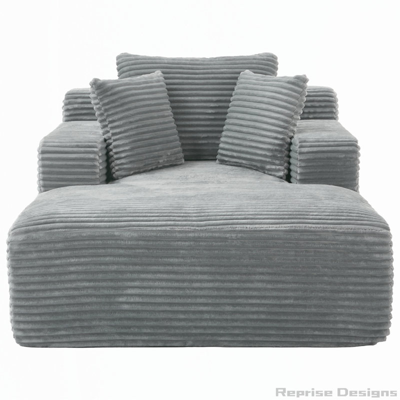 Chaise longue entièrement compressée avec coussins amovibles pour le salon, Grey