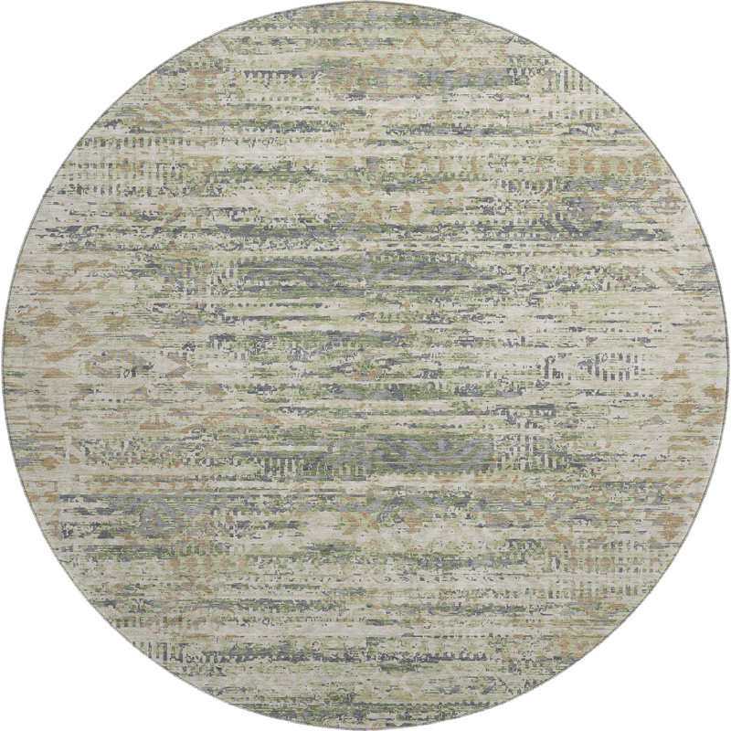 Premium Machine Washable Ansley Moroccan Rug, Round 8'