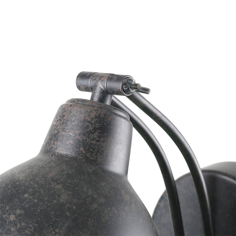 Lampe murale industrielle pour salle de bain Arad Farmhouse, Noir patiné