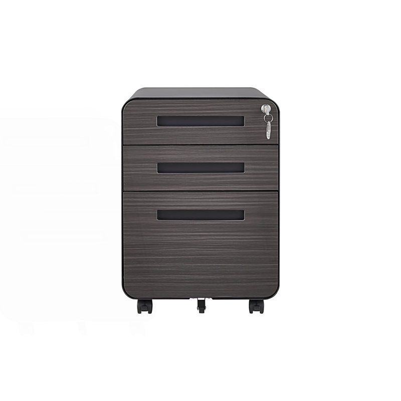Classeur mobile 3 tiroirs, armoire de rangement polyvalente de style simple, armoire de rangement de salon, Gris