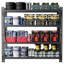 Étagère de garage très résistante, 6000 lb, très grandes tablettes réglables en métal (H 69 po x l 75 po x P 23,7 po), unité de rangement industriel pour entrepôt, noir