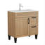 Ensemble de meuble-lavabo 31,5 po avec lavabo combiné, 1 porte et 2 tiroirs, poignée en métal noir, charnière à fermeture en douceur, lavabo en céramique