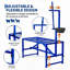 Support de traite pour chèvres de 119 cm avec têtière et pieds ajustables, support de toilettage pour bétail avec mangeoire