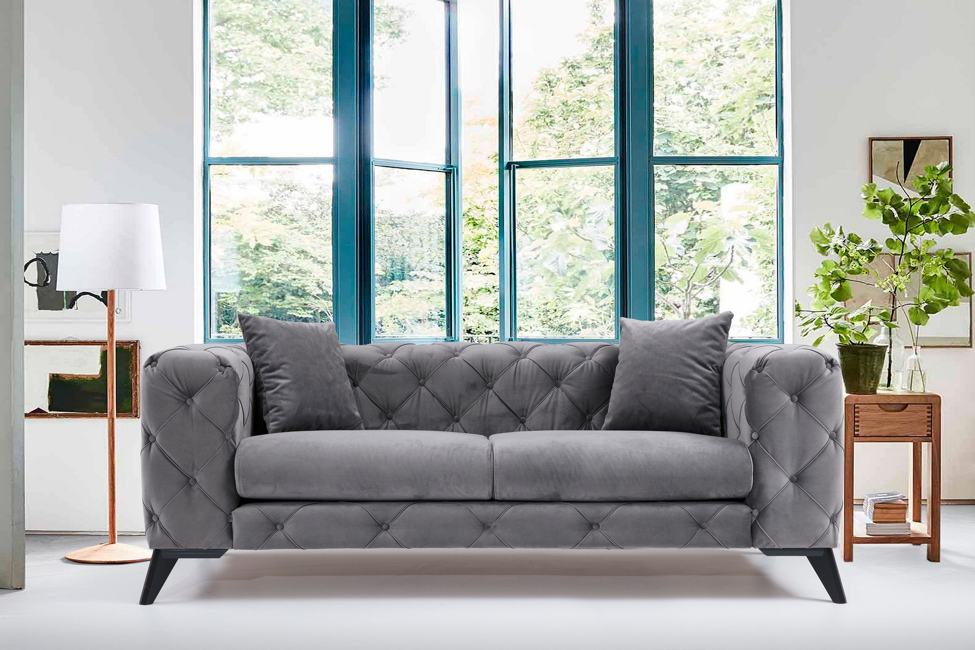 East Urban Home 77.56'' Upholstered Sofa | Wayfair