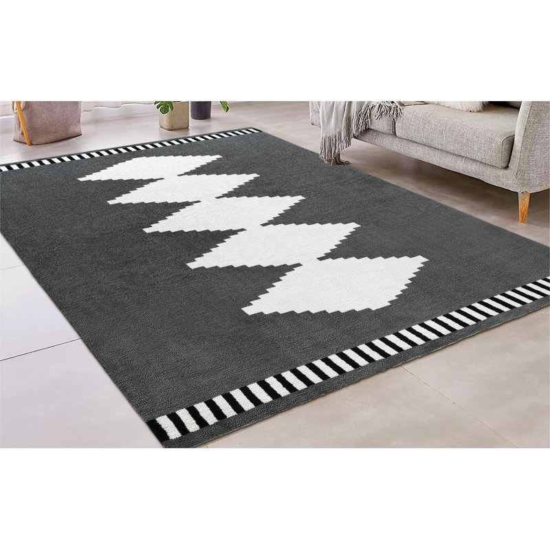 Polyester round machine grey white back roll up carpet, Rectangle 8' x 10'