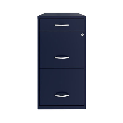 18" 3-Drawer Modern Metal Organizer File Cabinet