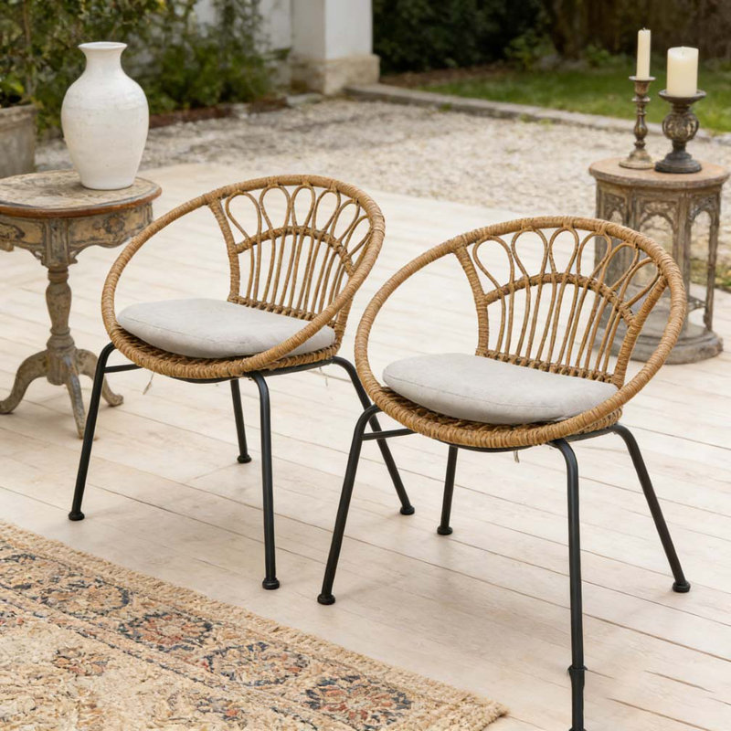 Ensemble de chaise de patio en rotin PE