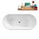 67" Streamline Soaking Matte White Freestanding Tub and Tray With Internal Drain