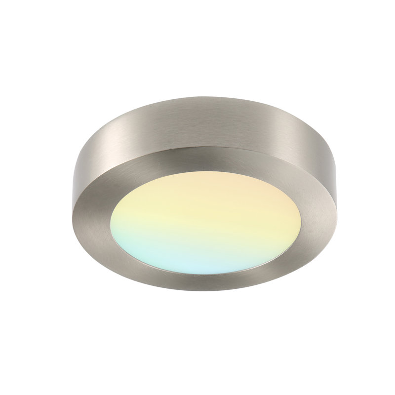 Plafonnier encastré à DEL 7 po, Nickel brossé