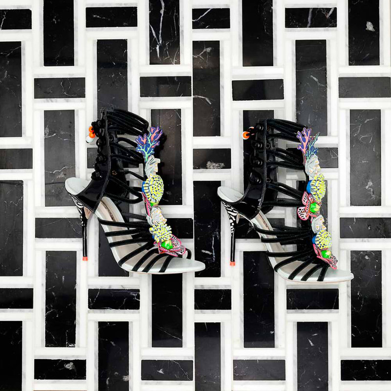 Esplanade 13x13 Basketweave Polished Marble Mosaic Tile, Black Beauty