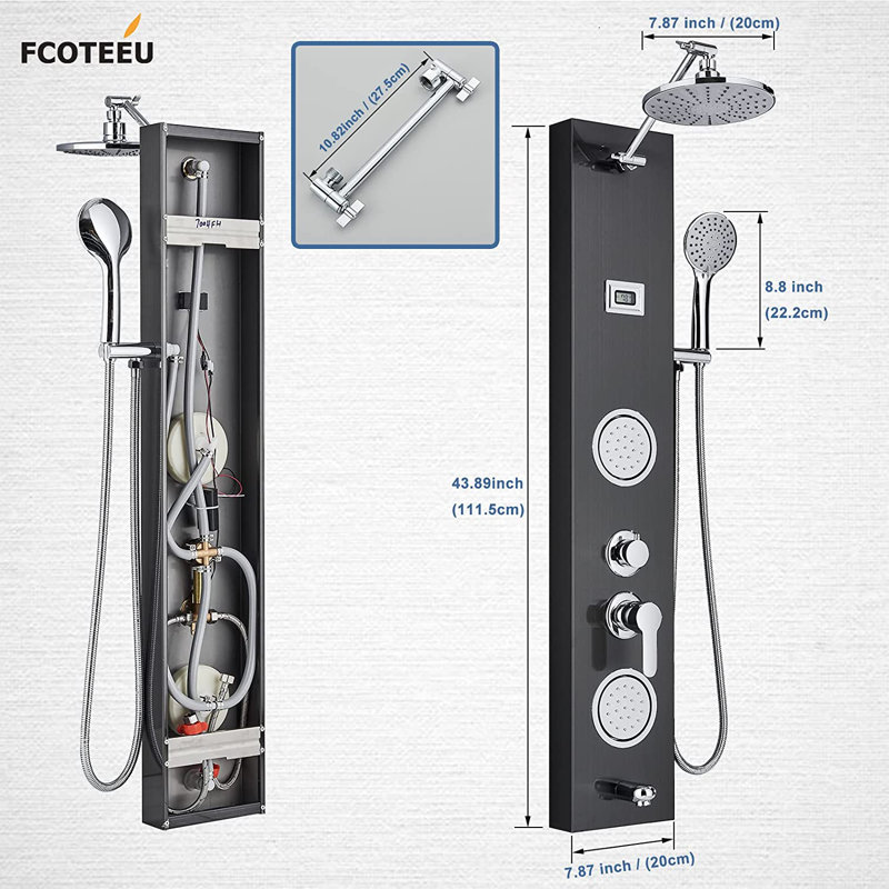 45'' Shower Panel with Adjustable Shower Head