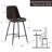 Caban Upholstered Counter Stool with Metal Frame-835055359