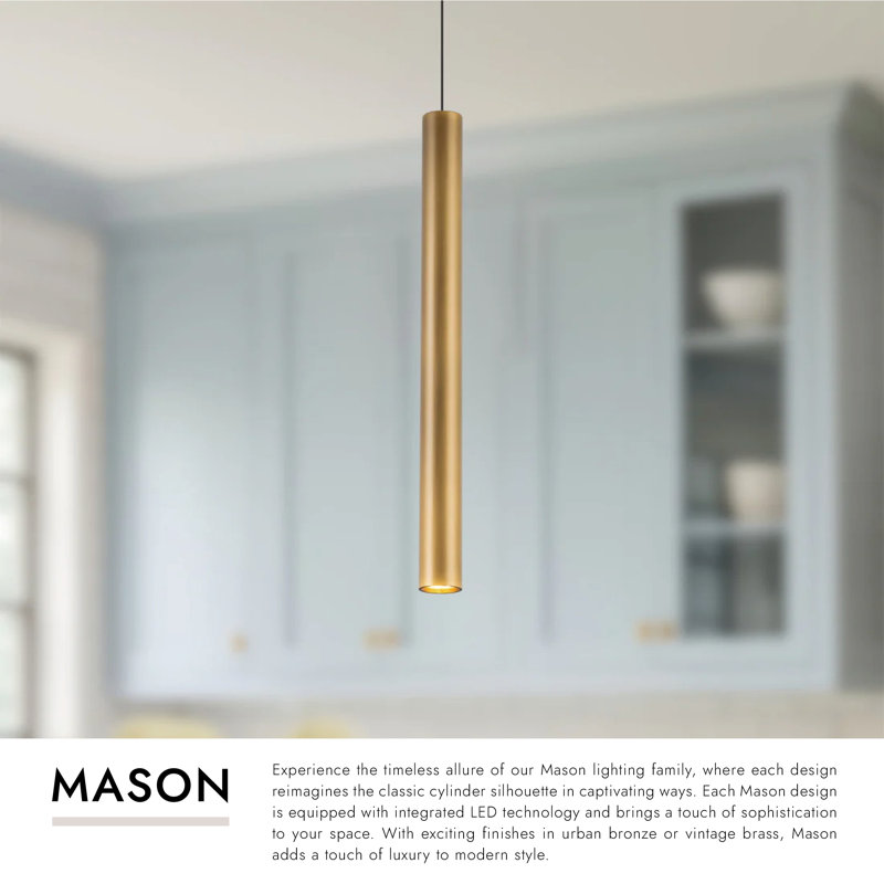 Mason 1 - Light LED Pendant, Black, Black