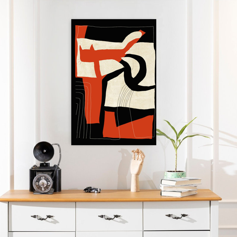 «The Loose Cat», art contemporain abstrait, 24" H x 16" W