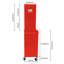 Coffre à outils rouge verrouillable avec 4 roues universelles - armoire de rangement en métal pour réparation-1264033574