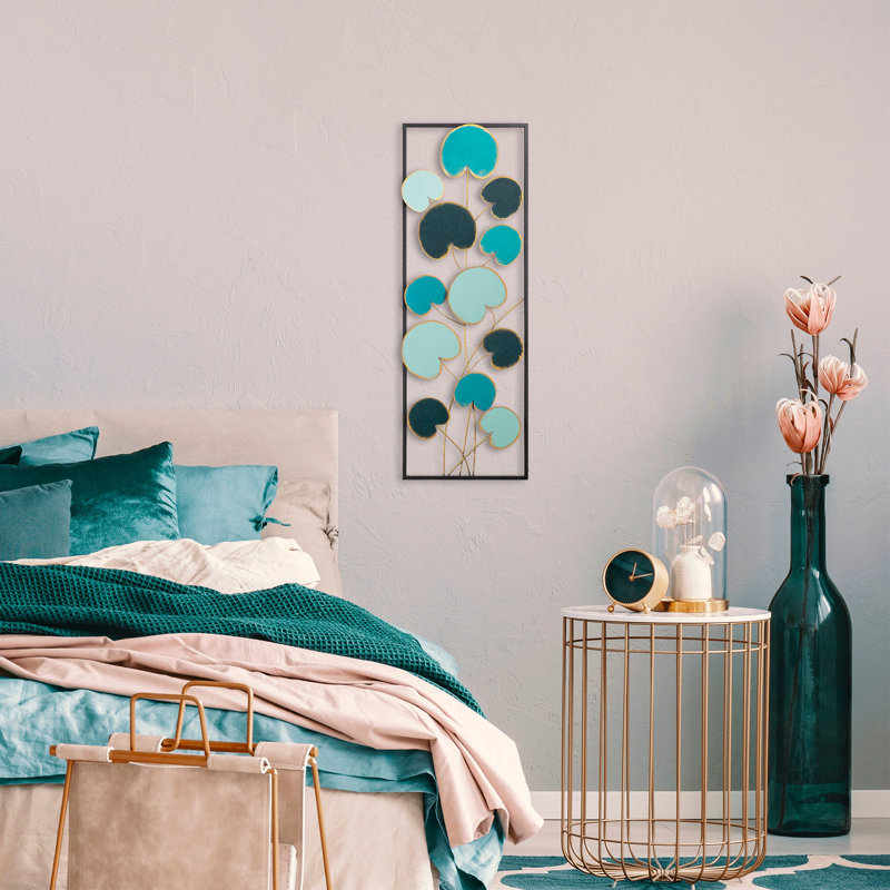 Hand-Painted Decorative Metal Wall Accessory, 12.6 x 35.4 inches | 100% Metal, Thickness: 0.06 inches | Unique Color Variations, Easy Wall Mounting | Perfect for Home Décor & Stylish Interiors