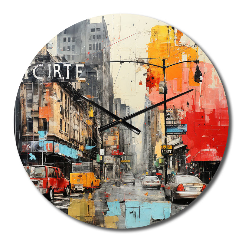 Horloge murale Urban Collage II, Moyenne
