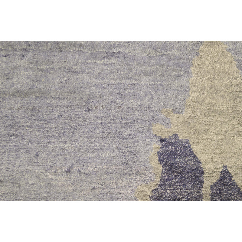 Tapis bleu de haute qualité noué à la main