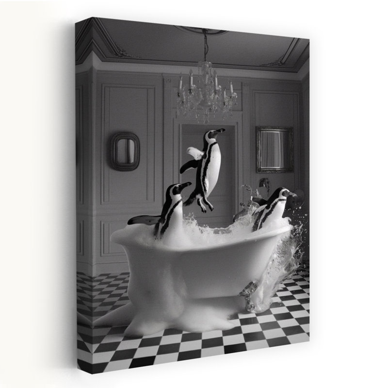 Art contemporain Art contemporain pingouin, H 24 po x l 16 po