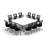 Rectangle 12 Person Flip Top 72'' L Modular Training Table and Chair Set with Casters and Modesty Panel and Cable Management