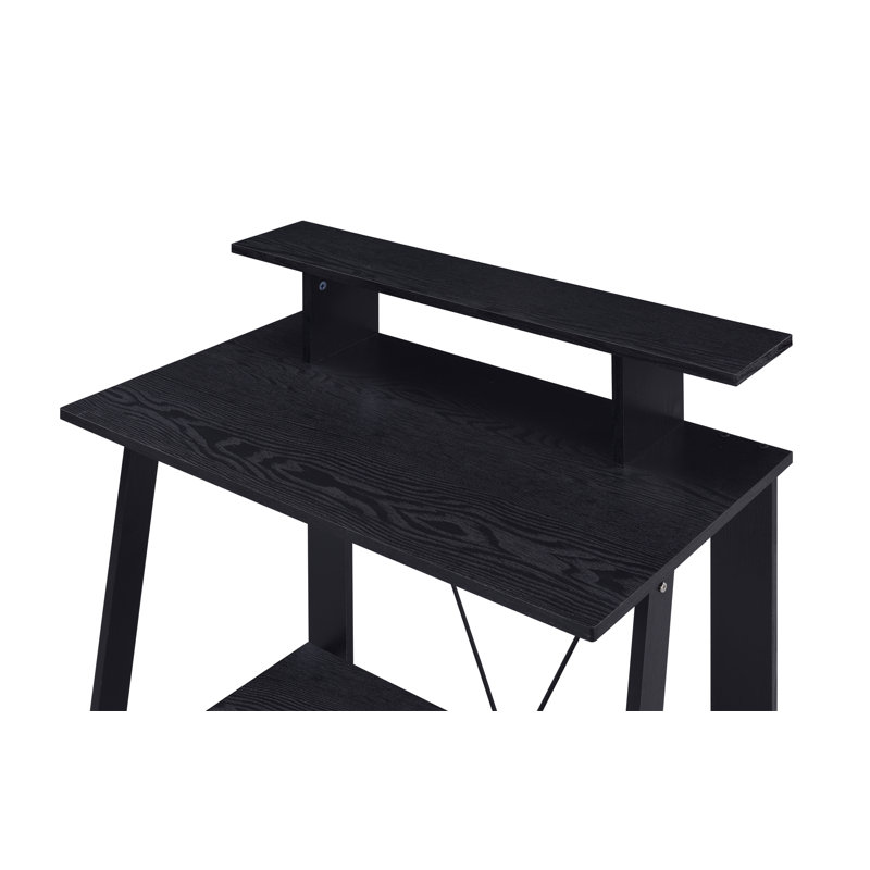 Bureau d'écriture à finition noire Nypho (sans la chaise de bureau), Noir