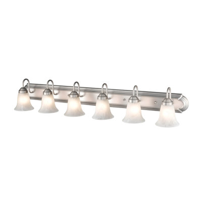 Éclairage pour meuble-lavabo à 6 lumières en nickel satiné à intensité variable Viper