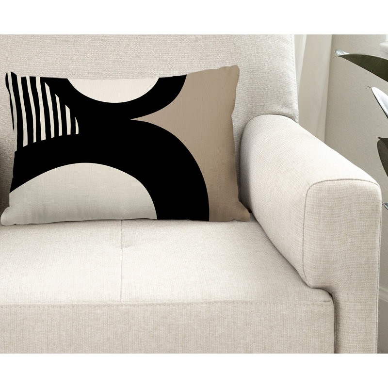 Lara Reversible Throw Pillow, Black, 14"H x 20"W