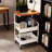 Rolling Storage Table, Carbon Steel+mdf Multi-functional Mobile Side Table