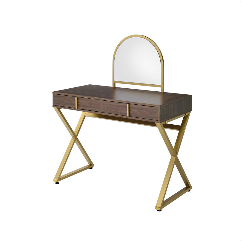 Bureau de coiffeuse avec miroir et plateau à bijoux Coleen