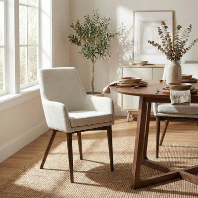 Linden Arm Dining Chair - Ivory