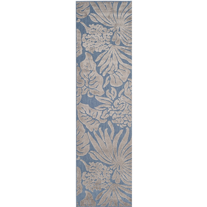 Tapis bleu Patricia, Tapis de couloir 2 pi 3 po x 8 pi