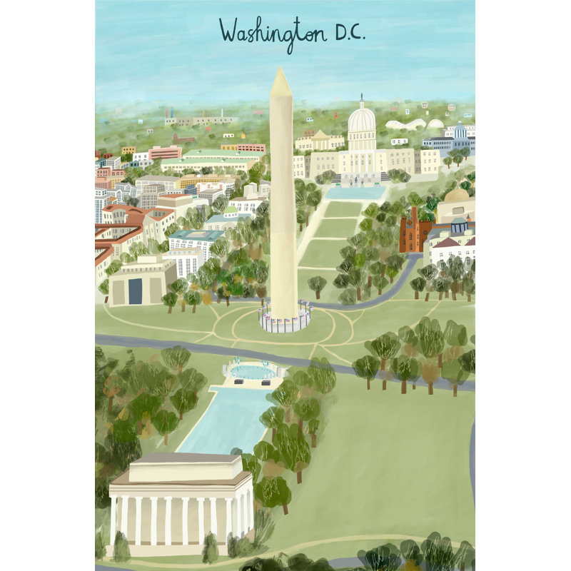 Vue d'en haut Washington DC, H 18 po x l 12 po