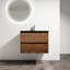 Meuble-lavabo de salle de bain 30 po avec lavabo en céramique noire. 2 tiroirs à fermeture en douceur. Fixation murale. Style contemporain. Lavabo en contreplaqué. Protection moderne.-12829968-12829983-12829973