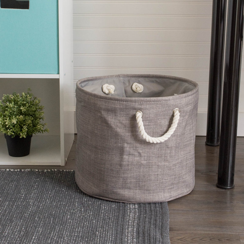 Bac en tissu panaché Aona, H 9 po x l 12 po x p 12 po, Gris