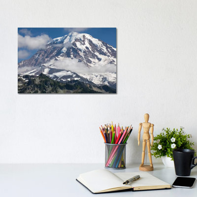 Clouds Over Snow Covered Mountain, Mount Rainier National Park, Washington State, USA 1 Piece Wrapped Canvas Wall Art