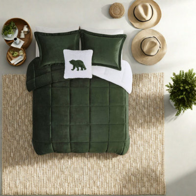 Ensemble de literie douillet très moelleux en sherpa, édredon en polyester pour chambre à coucher