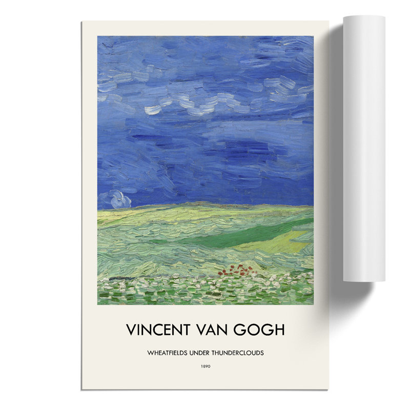 Wheatfield Under Thunderclouds Print by Vincent van Gogh - Frameless Print, 30cm H x 21cm W x 0.1cm D