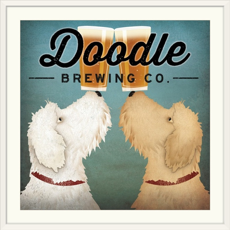 « doodle bière double » par ryan fowler, affiche rétro, H 10 po x l 10 po x P 1,5 po, Toile