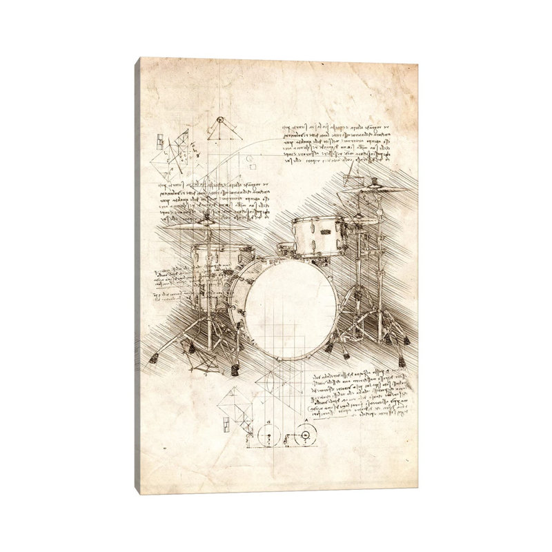 «Drum Set» par Cornélin, impression sur toile tendue, H 40 po x l 26 po x P 1,5 po