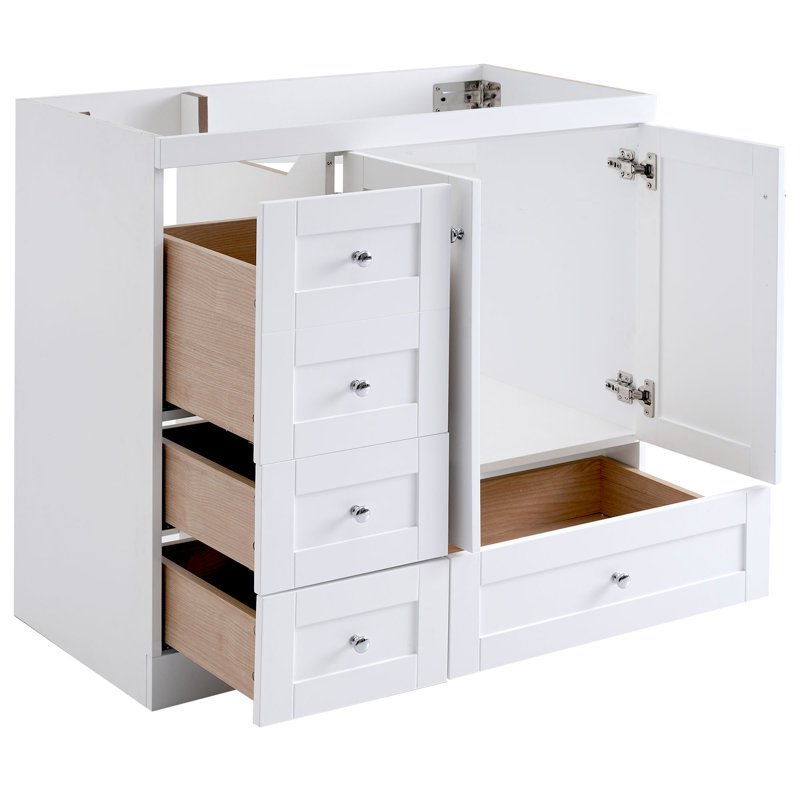 [Cabinet seulement] Meuble-lavabo autoportant moderne de 36 po (lavabo non inclus), Blanc