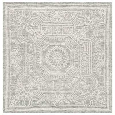 Tapis oriental ivoire / gris en laine touffeté à la main Plarent