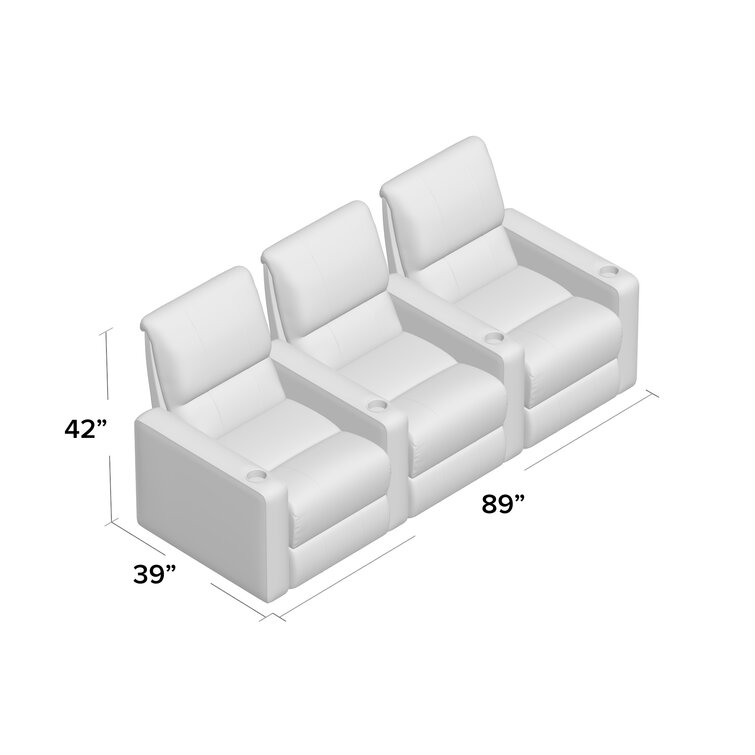 Latitude Run® Upholstered Home Theater Seating with Cup Holder ...