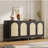 Rattan Sideboard Buffet Cabinet with Adjustable Shelf, Rattan Doors & Spacious Storage-1367579615