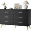 Commode 6 tiroirs, grande commode de rangement avec tiroirs, grande armoire de rangement, commode moderne pour chambre à coucher, salon, véranda, noir