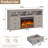 Farmhouse Fireplace TV Stand For Tvs Up To 65 Inch, LED Light Entertainment Center With Multifunctional Electric Fireplace, TV Console Cabinet With 3 Flame Effect & 6 Drawers For Living Room-2126476450