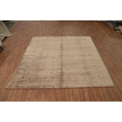 Tapis carré en laine fabriqué à la main de style Gabbeh 9 x 9
