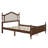 Queen Pine Wooden Bed With Upholstered Headboard And Panel Footboard, With Bed Rail Support Feet And Central Platform Support Feet